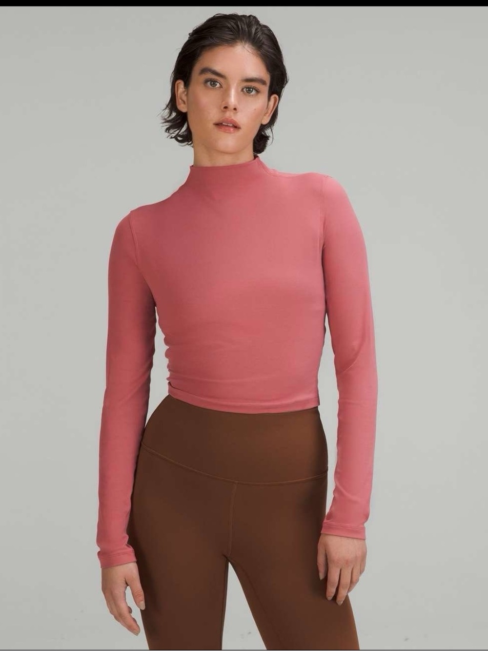 Lululemon All Aligned Mock Neck Long Sleeve Shirt.